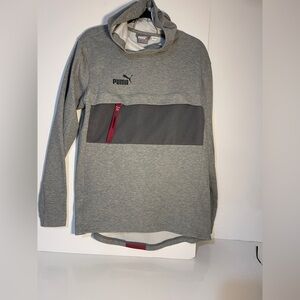Men’s Puma Gray Hoodie with Red Accents